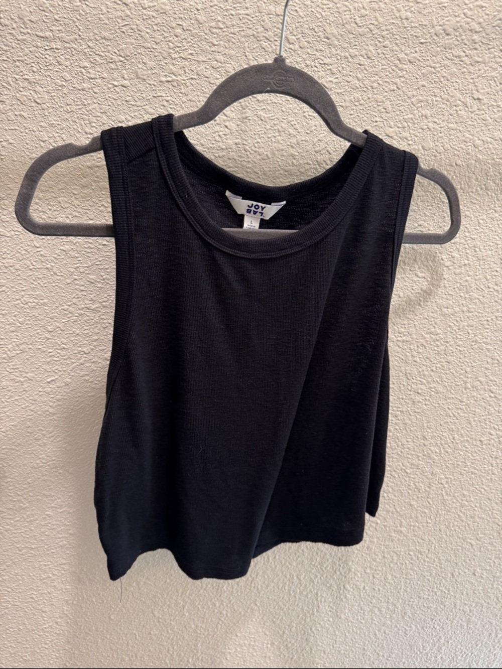 Joy Lab Black Cropped Tank with Crew Neck